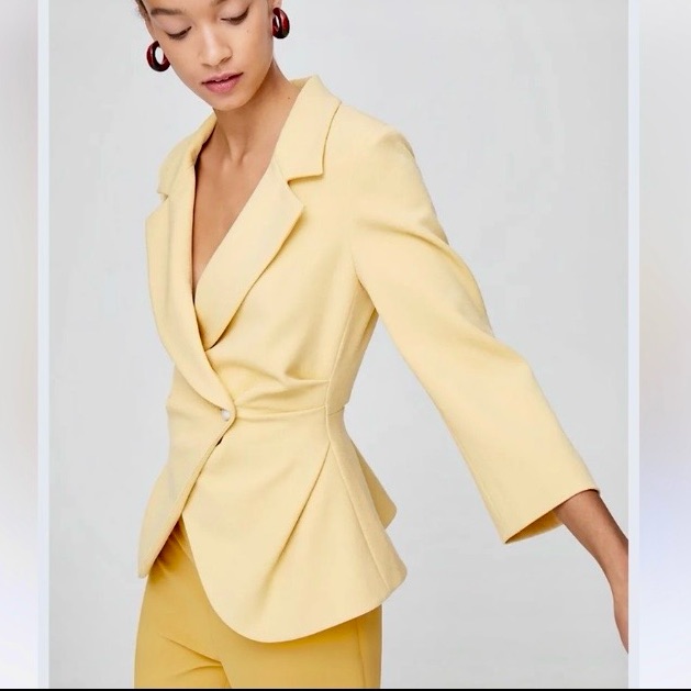 New Wilfred Butter Yellow Wrap Jaune Blazer Size 2